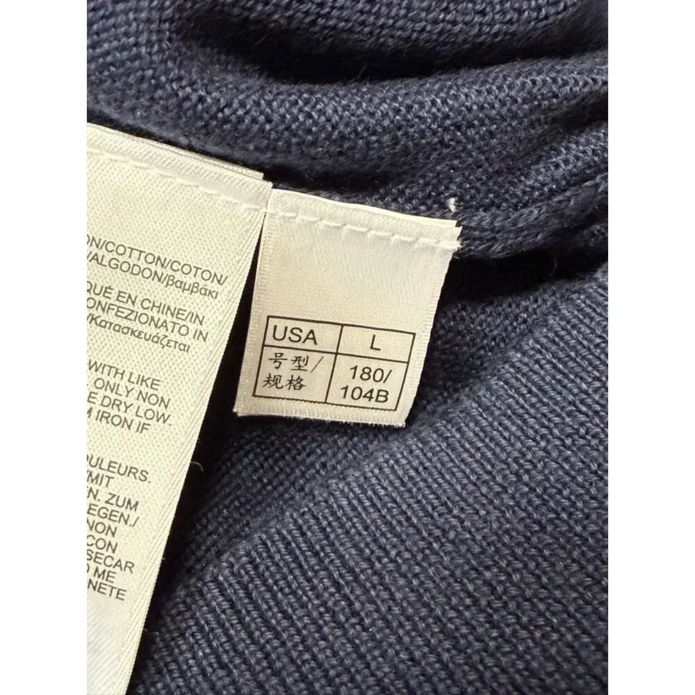 Brooks Brothers Cotton Navy Blue V-Neck Sweater Vest Men's Large